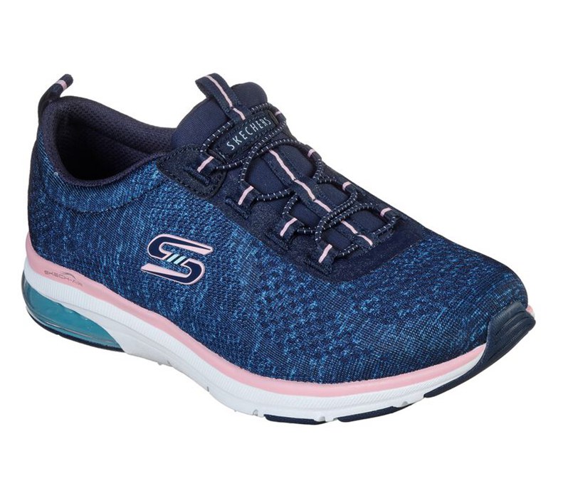 Skechers Dam Marinblå/Rosa Slip On - Relaxed Fit: Skech-Air Edge - Brite Times - Sverige (FICXN-9742